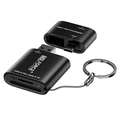 การออกแบบโมดูลาร์ของปี 2024 ของเครื่องอ่านการ์ด SD UHS-II พร้อมอะแดปเตอร์ OTG