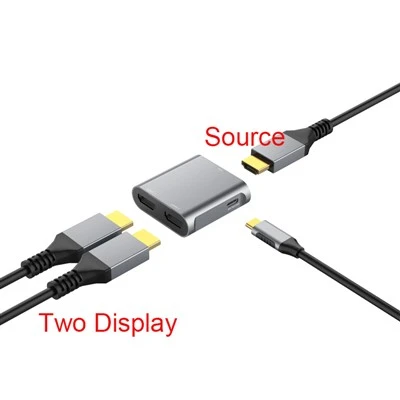 ตัวแยกสัญญาณ HDMI 1 ใน 2 ออก 4K60Hz ขยายจอแสดงผล